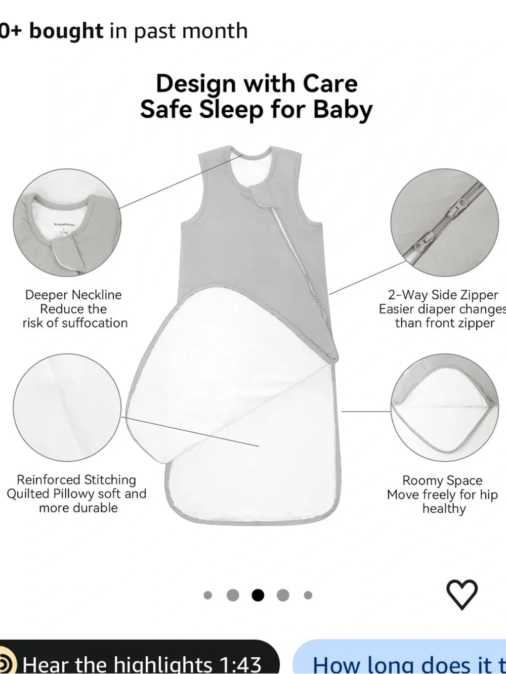 Bundle 1.0 tog Bamboo sleep sack bubblepanda bubble panda XL 18-24 months